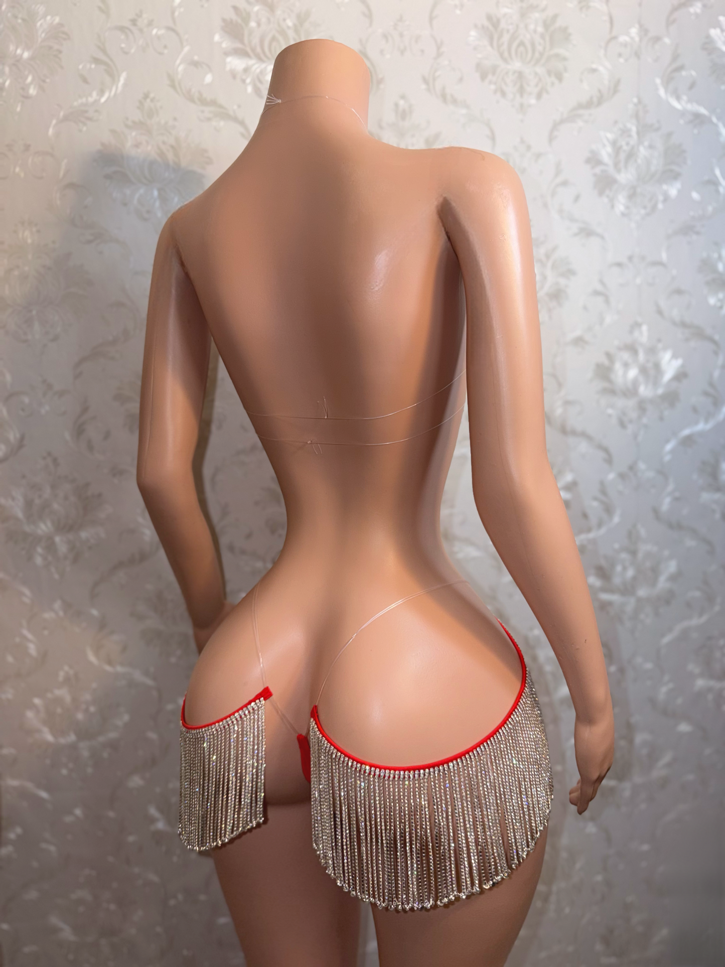 Queen Of Diamonds Crystal Appliqué 2 Piece Set With Tassel Chaps