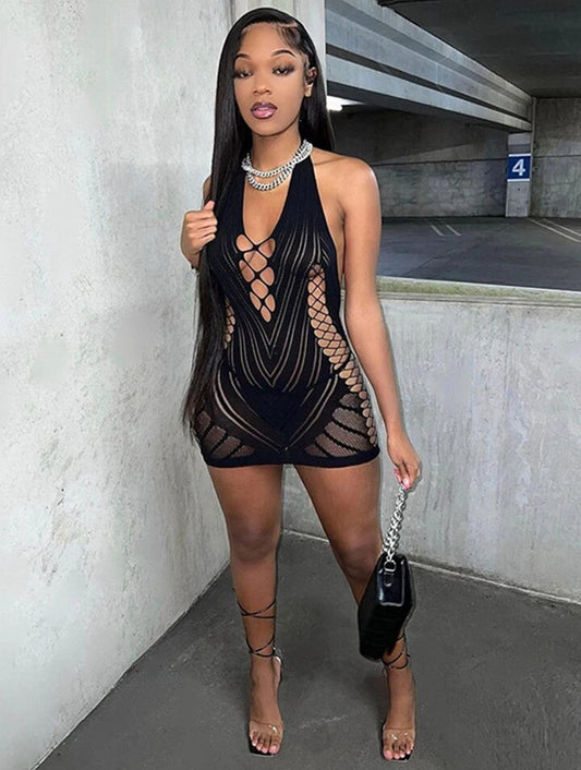 PLT Fishnet Dress Fits S-L