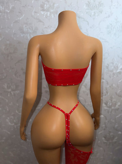 Highly Favored Asymmetrical Cut Out Fishnet Chaps Set Fits S-L