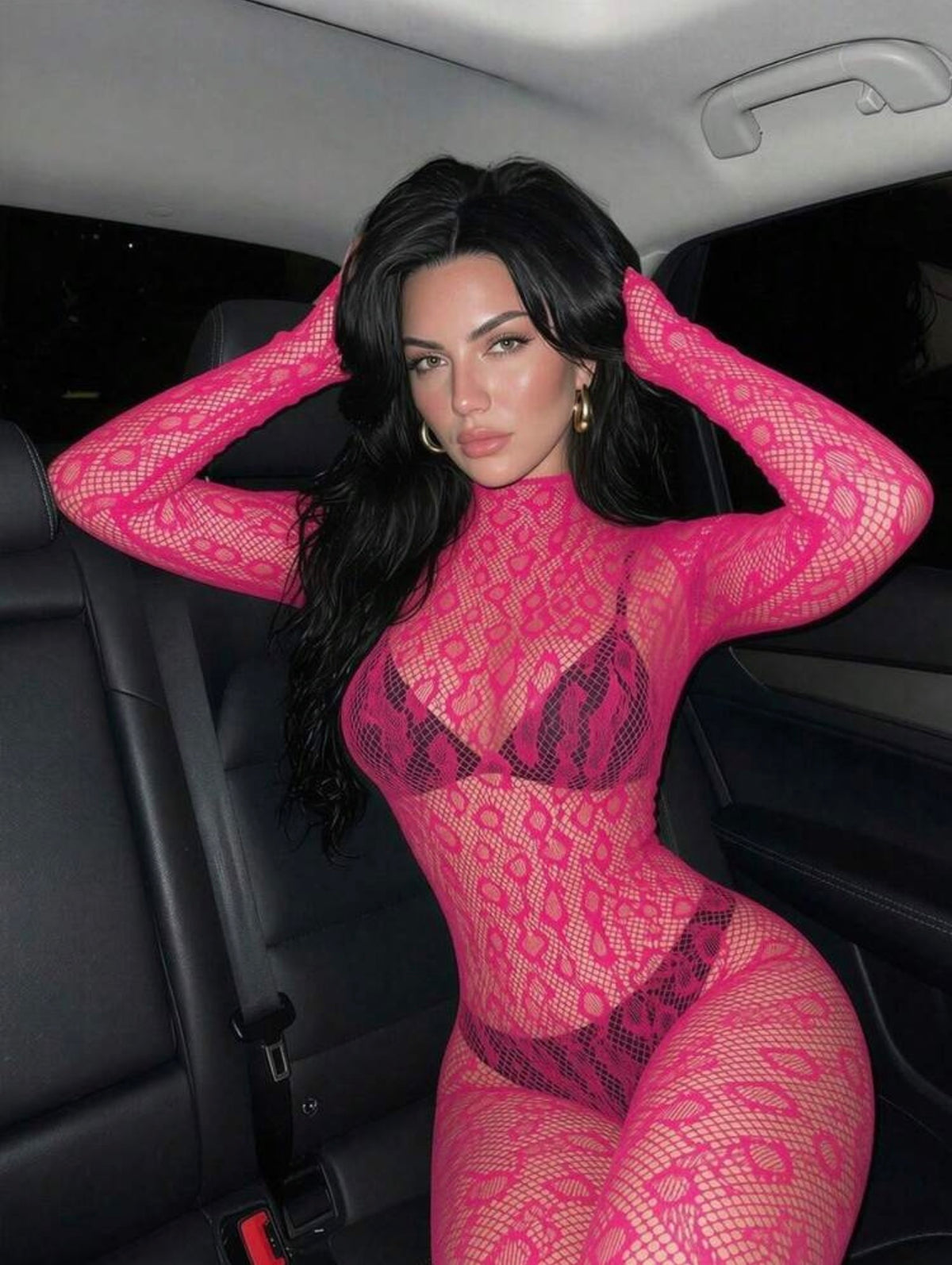 Sherice Cheetah Fishnet Bodystocking One Size Fits All