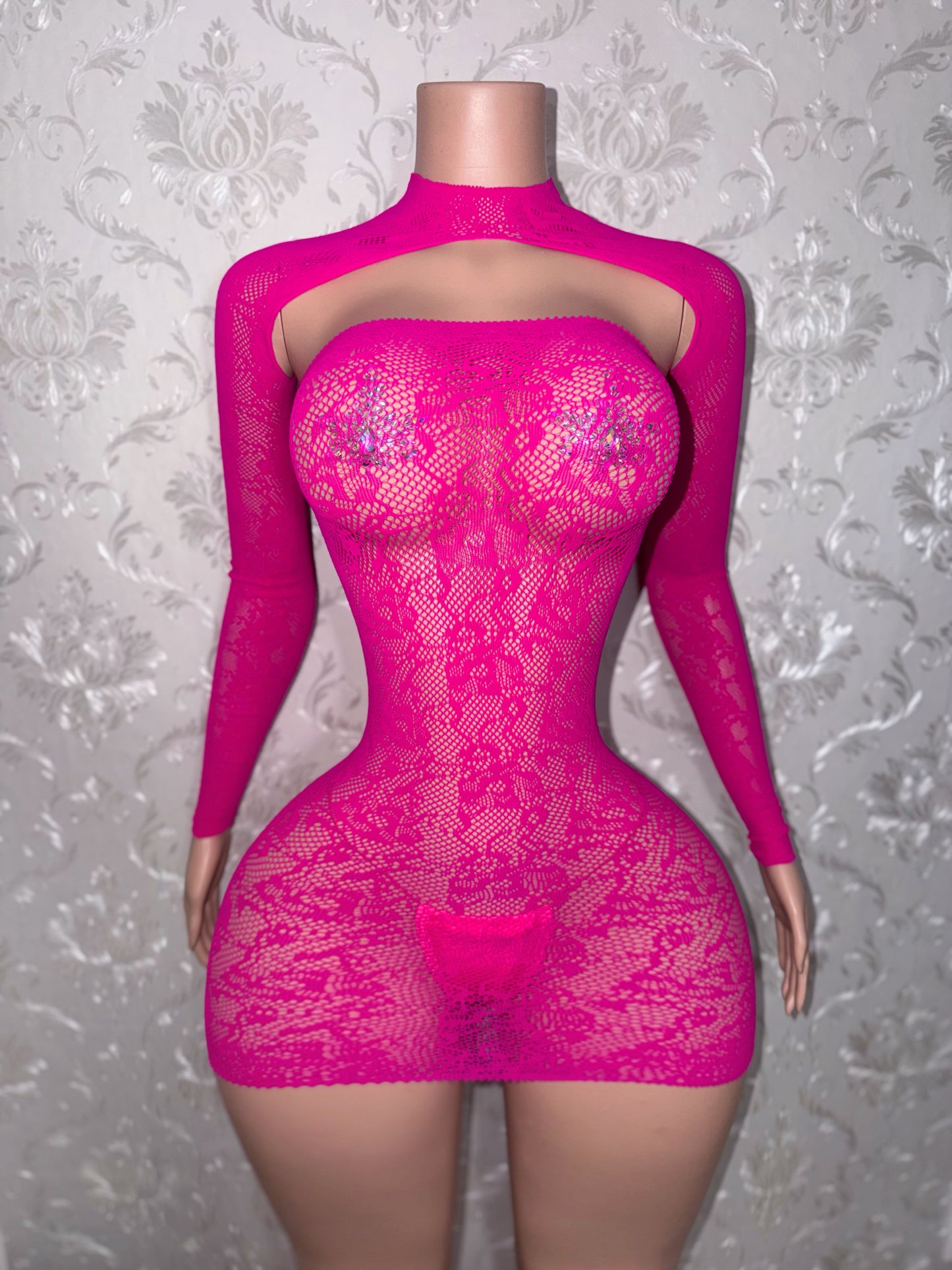 Stacy’s Mom Fishnet Dress and Shrug Set Fits S-XL