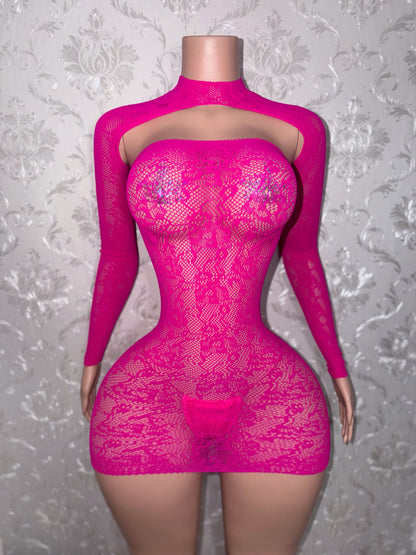Stacy’s Mom Fishnet Dress and Shrug Set Fits S-XL
