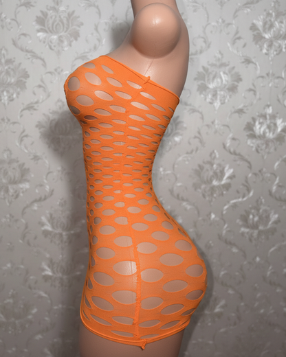 Money Maker Fishnet Dress Fits XS-XL