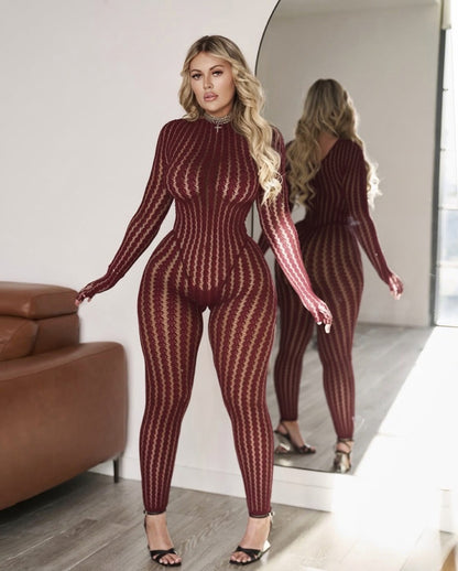 Sevyn Fishnet Jumpsuit Fits XS-XL