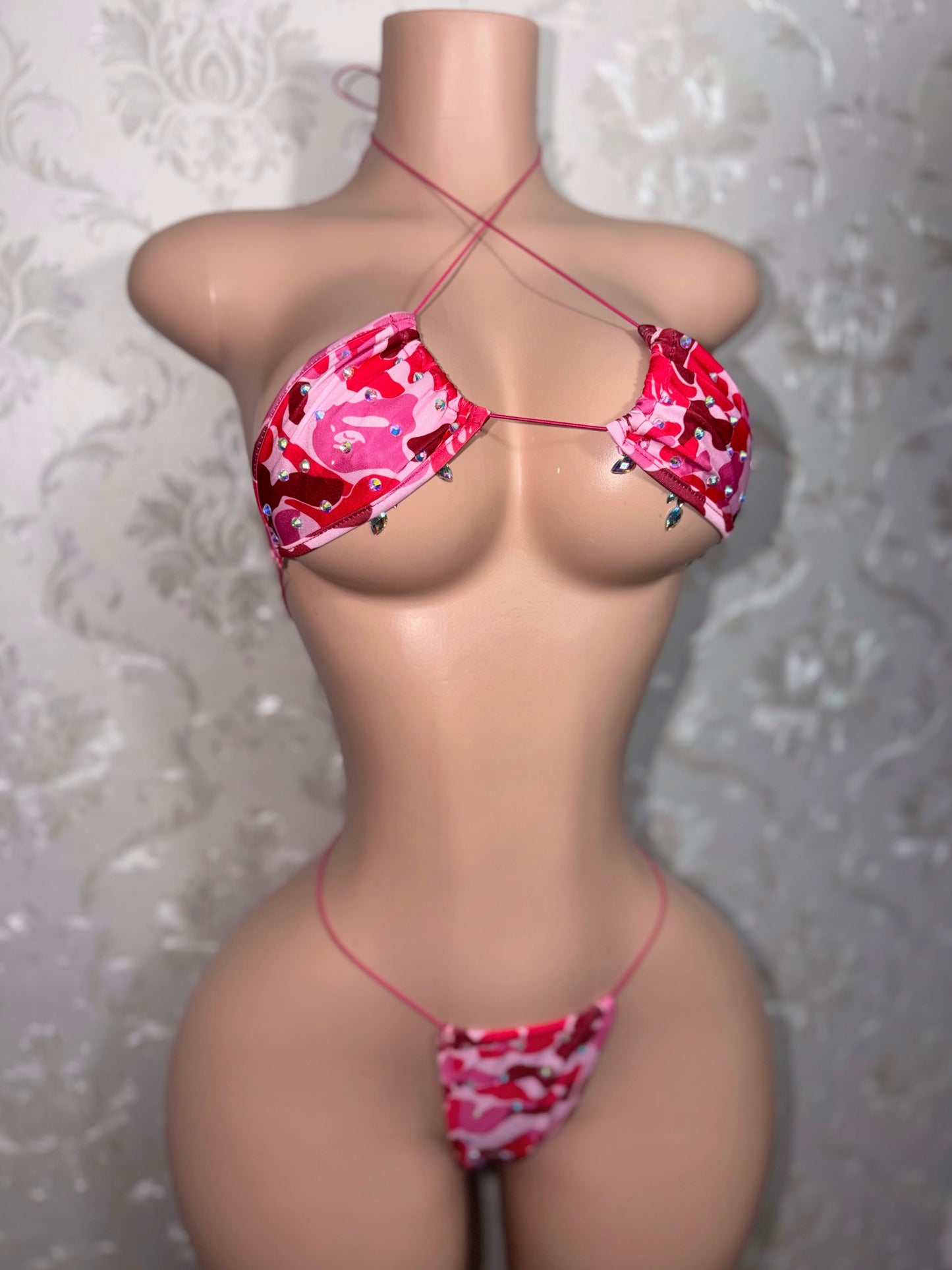Jungle Doll Pink Camo Bikini Fits XS-L