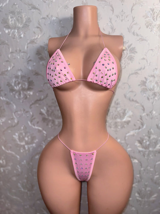 Martina — Baddie Basics Rhinestone Micro Bikini One Size