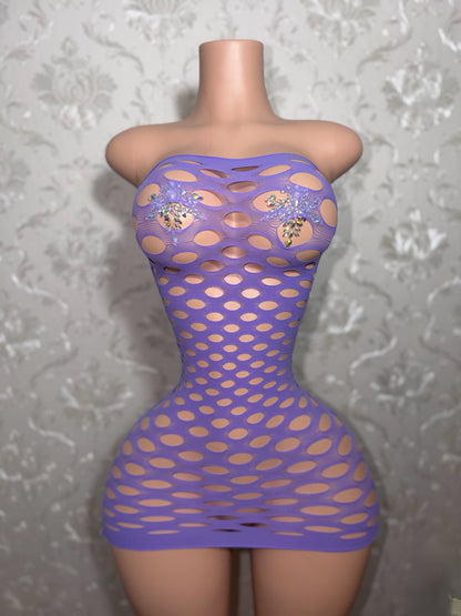 Money Maker Fishnet Dress Fits XS-XL