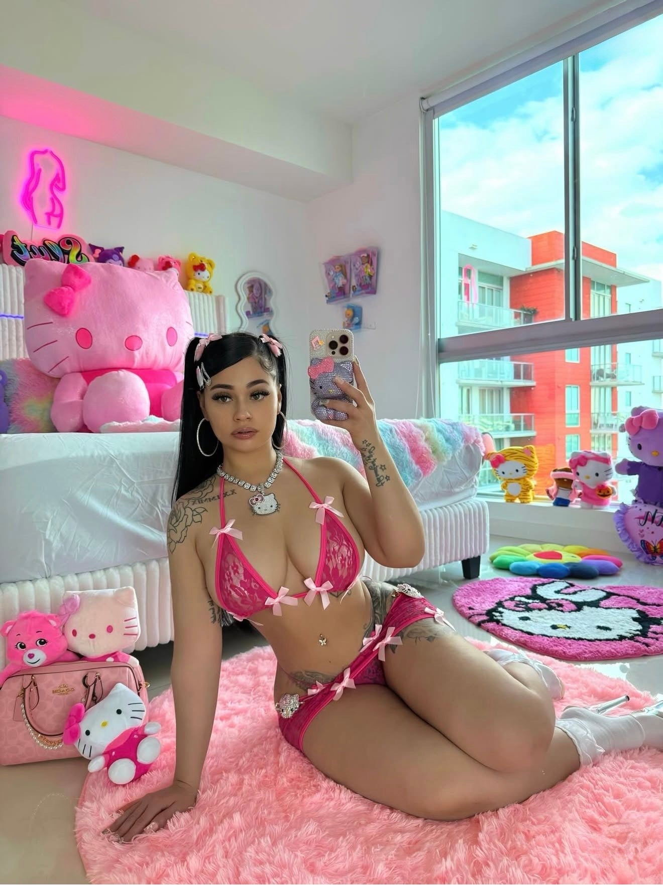 K Barker Lace Skirt Set With Bows As Seen On @xxtiffydollxx Fits XS-M