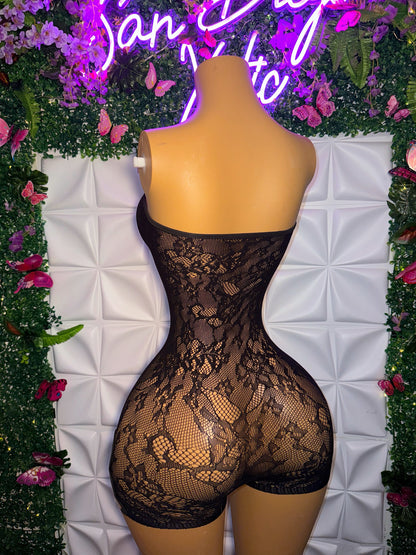 Sita Lace Fishnet Romper Fits XS-L