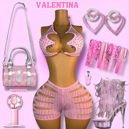 Valentina — Diamond Slits Shorts Set