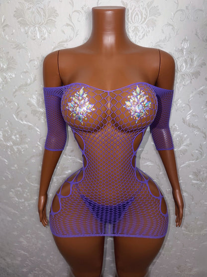 Teyana Fishnet DRESS ONLY Fits XS-L