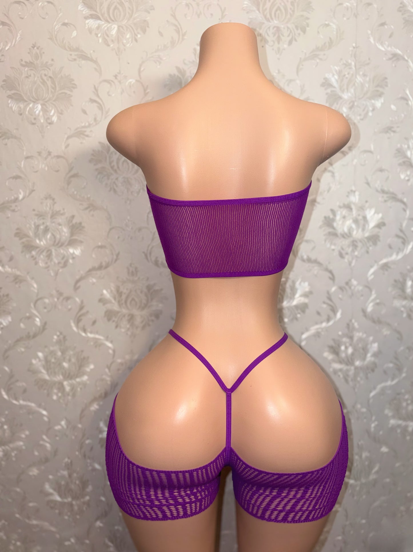 Riyah 2 Strapless Fishnet 3 Piece Set Fits S-XL