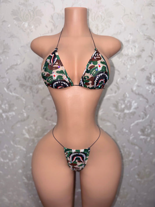 Jungle Doll Green Camo Bikini