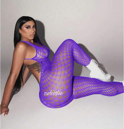 Suki O-Ring Fishnet Bodystocking Fits XS-L