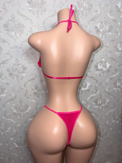 P Fairy Bra and Thong 2 Piece Set with Bows