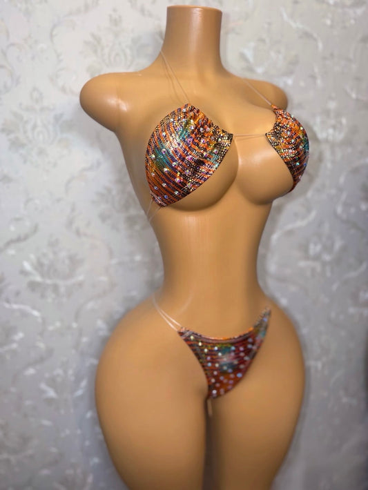 Indya Traditional Triangle Bikini with Rhinestones