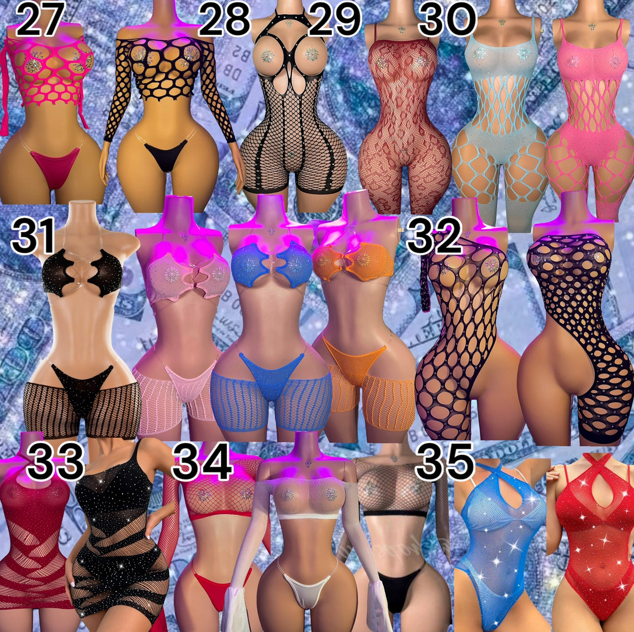 WHOLESALE FISHNETS 16-50 PIECES FITS XS-L (CHOSEN AUTOMATICALLY OR EMAIL TO CHOOSE)
