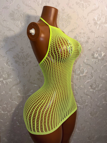Serena Fishnet Dress Fits XS-XL