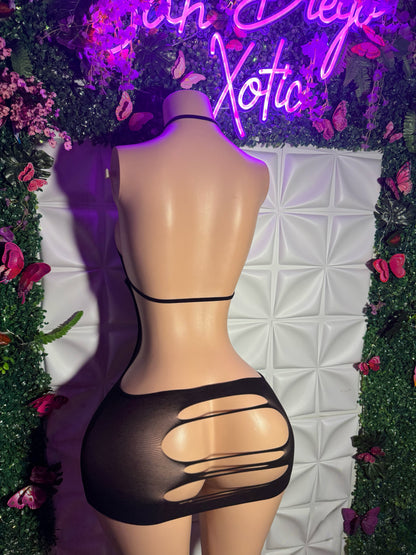 Seductress Cut Out Mesh Dress Fits XS-L