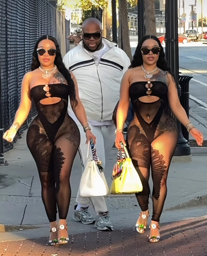 Saditty Mesh Jumpsuit Fits XS-L