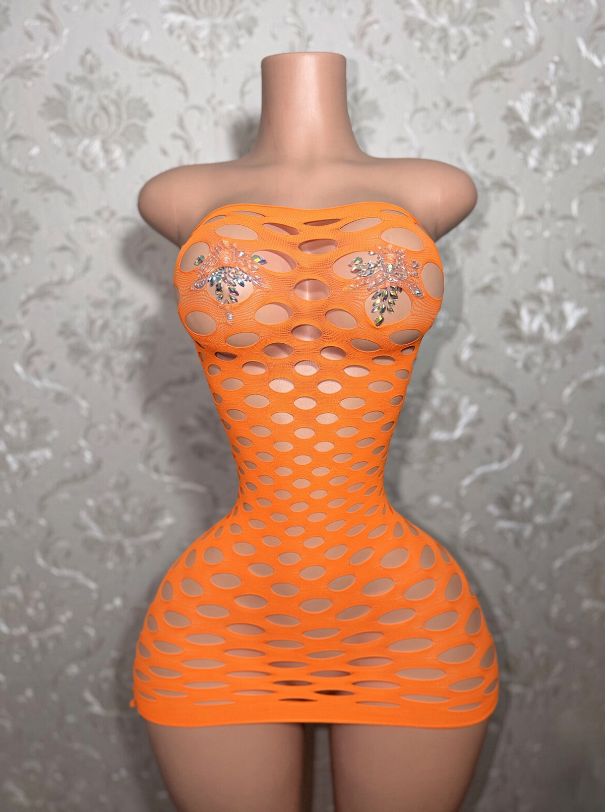 Money Maker Fishnet Dress Fits XS-XL
