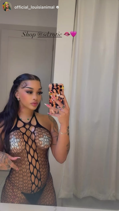 Henny Cutout Fishnet Bodystocking Fits XS-M